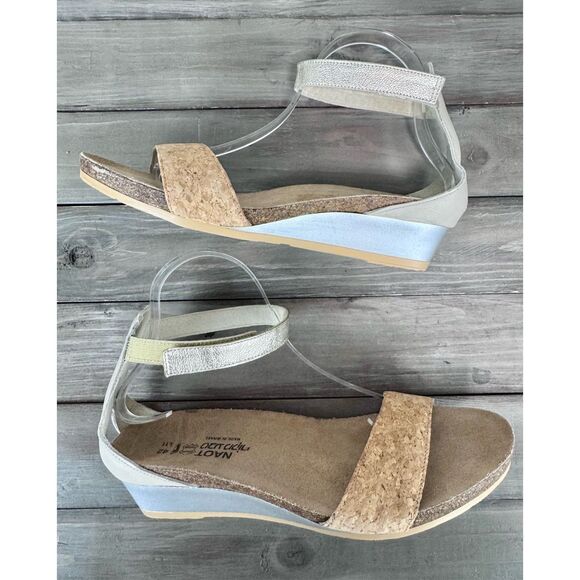 NAOT Footwear Pixie Wedge Sandal with Cork Footbed and Arch Support Footbed Adju - Picture 5 of 9